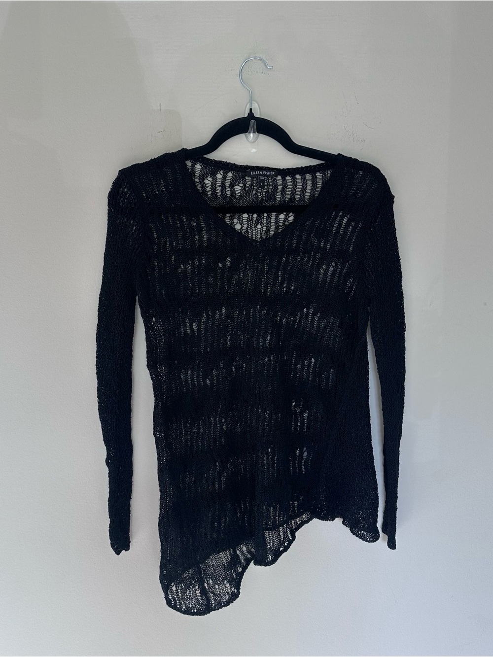 Sheer Black Knit Long Sleeve Sweater